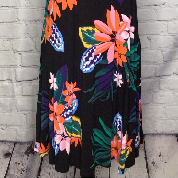 Old Navy Black Floral Sleeveless Swing Dress Medium - Picture 3 of 15